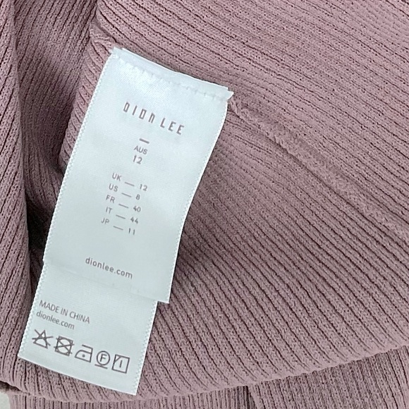 Dion Lee Womens Shadow Rib Knit V-Neck Midi Dress Mauve Size 8 $1150 - Picture 3 of 4